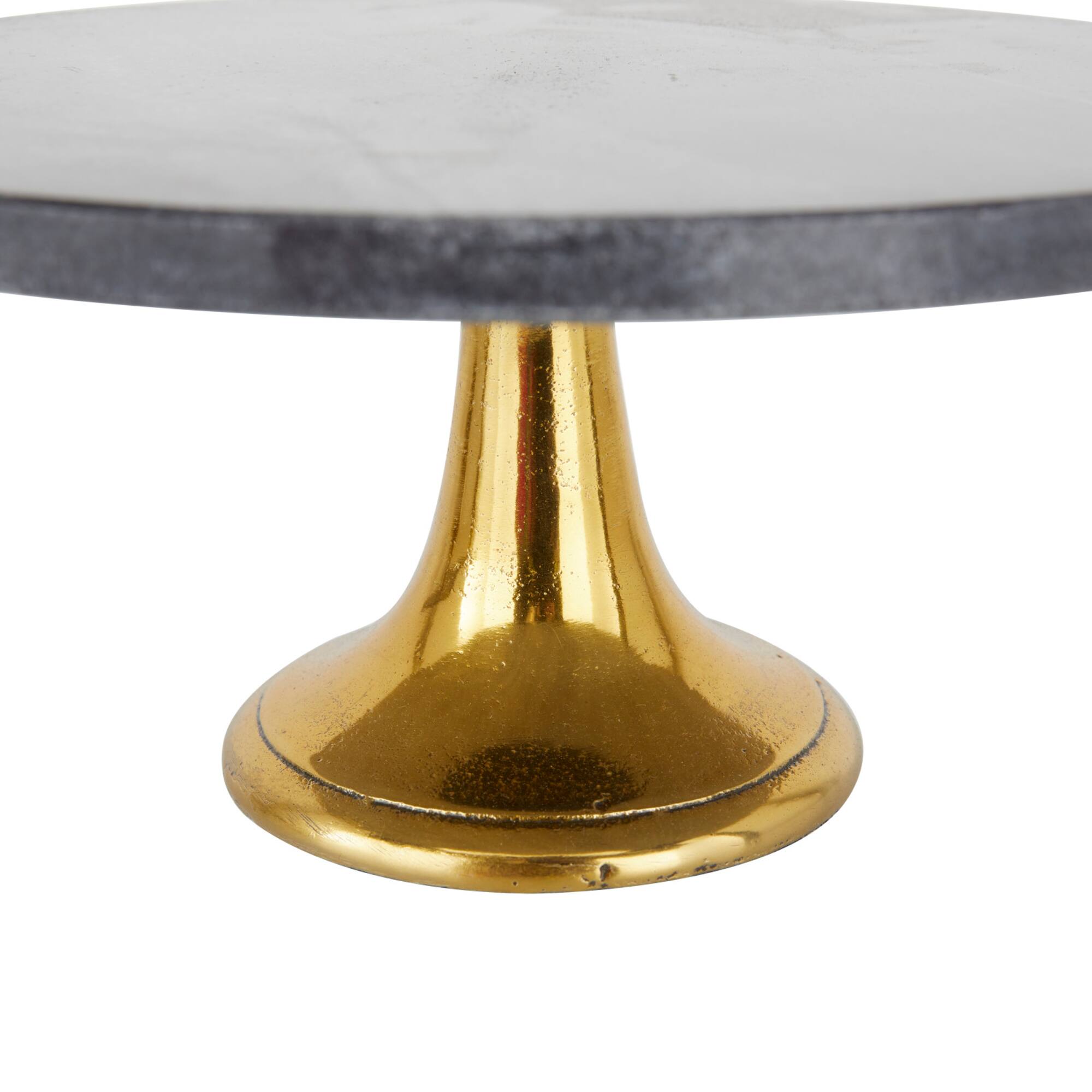 Set of 3 Black Aluminum Natural Cake Stand, 6" x 12" x 12"